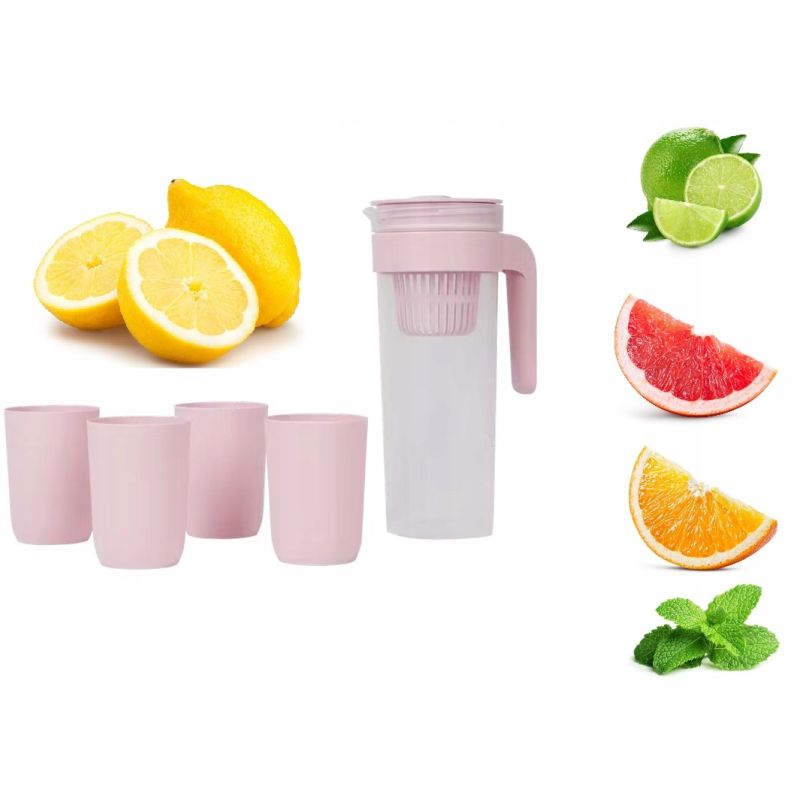 Dzbanek Piknikowy Filtrujący 1l + 4 Kubki