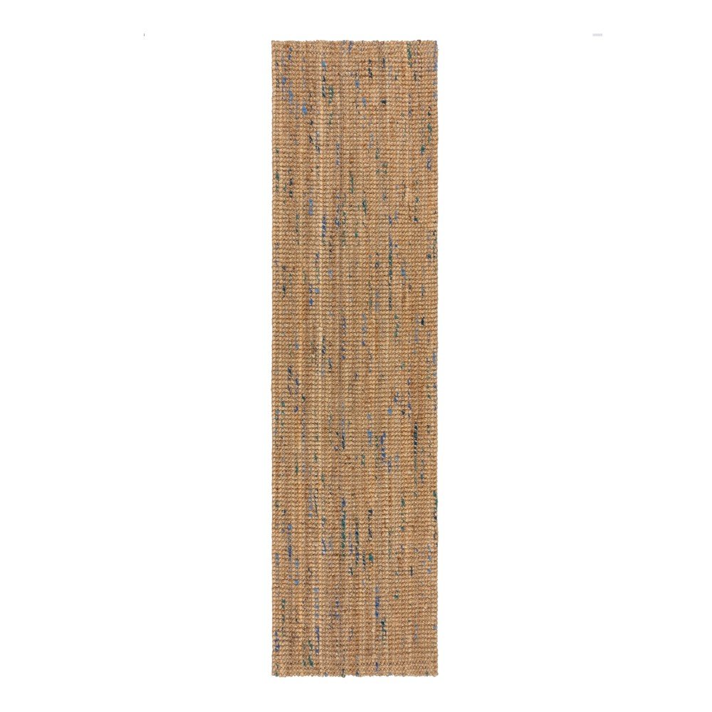 Niebiesko-naturalny chodnik z juty tkany ręcznie 60x230 cm Jute Boucle Blue – Flair Rugs