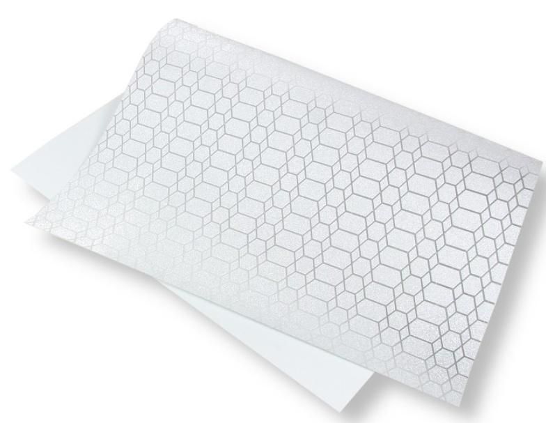 Papier ozdobny brokatowy 140g 40x60cm srebrny 5ark