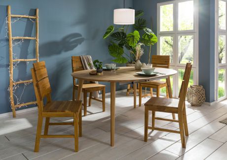 STOCKHOLM Stół okrągły rozkładany #54 Dąb olejowany 120x120-165 cm