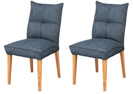 SEATTLE Krzesło Tapicerowane, komplet 2 szt. #17 Ciemny Szaro-Granatowy 51x62x94 cm