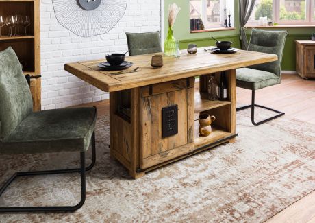 RAILWAY Stół #113 Mango woskowane + metal 160x80 cm