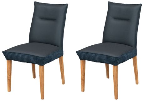 SEATTLE Krzesło Tapicerowane, komplet 2 szt. #15 Ciemny Szaro-Granatowy 51x61x94 cm