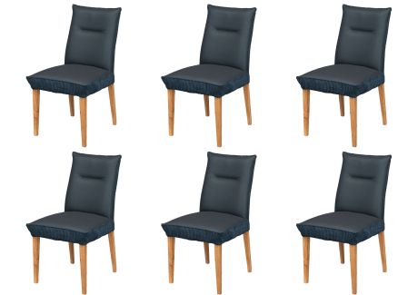 SEATTLE Krzesło Tapicerowane, komplet 6 szt. #15 Ciemny Szaro-Granatowy 51x61x94 cm