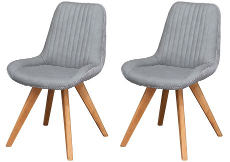 TACOMA Krzesło Tapicerowane, komplet 2 szt. #14 Jasny Szary 56x60x85 cm