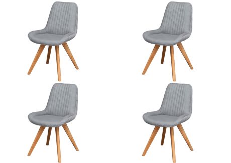TACOMA Krzesło Tapicerowane, komplet 4 szt. #14 Jasny Szary 56x60x85 cm