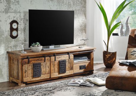 Szafka Rtv Railway #101 Drewniana Mango Loft Woskowane 160X45X50 Cm B 5982