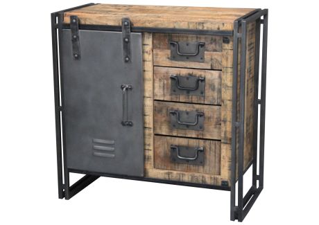 BLACKBURN Komoda #208 Mango lakierowane / Szary metal 90x45x90 cm