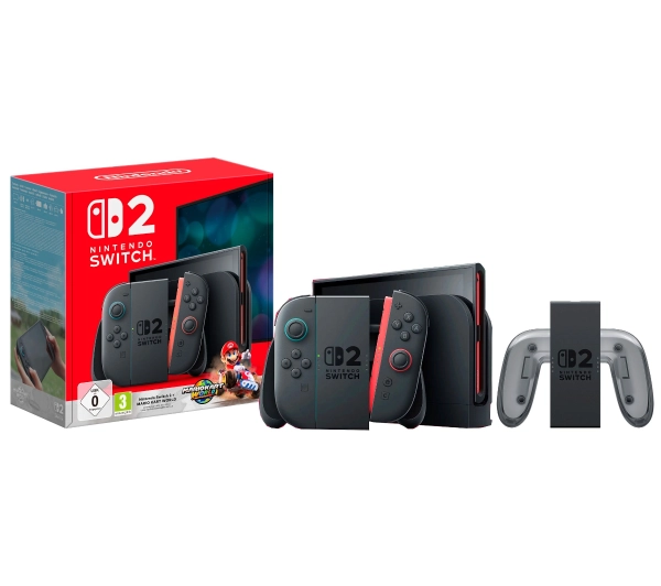 Nintendo Switch 2 Joy-Con Czarny + Mario Kart World + Ładowarka Joy-Con 2 Charging Grip