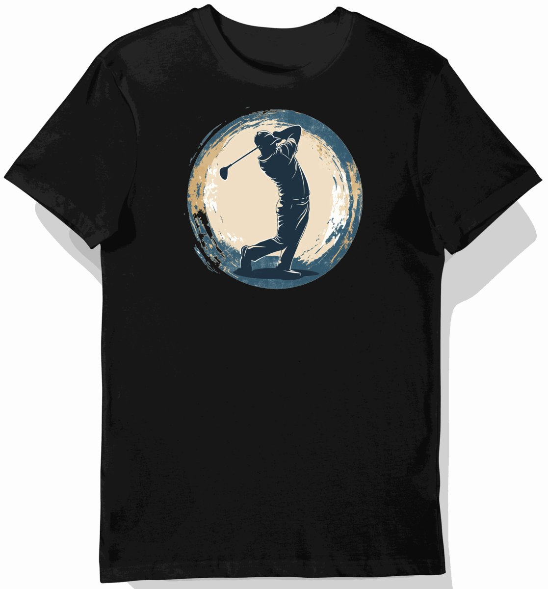 Koszulka męska czarna z motywem golfisty klasycznego XXL