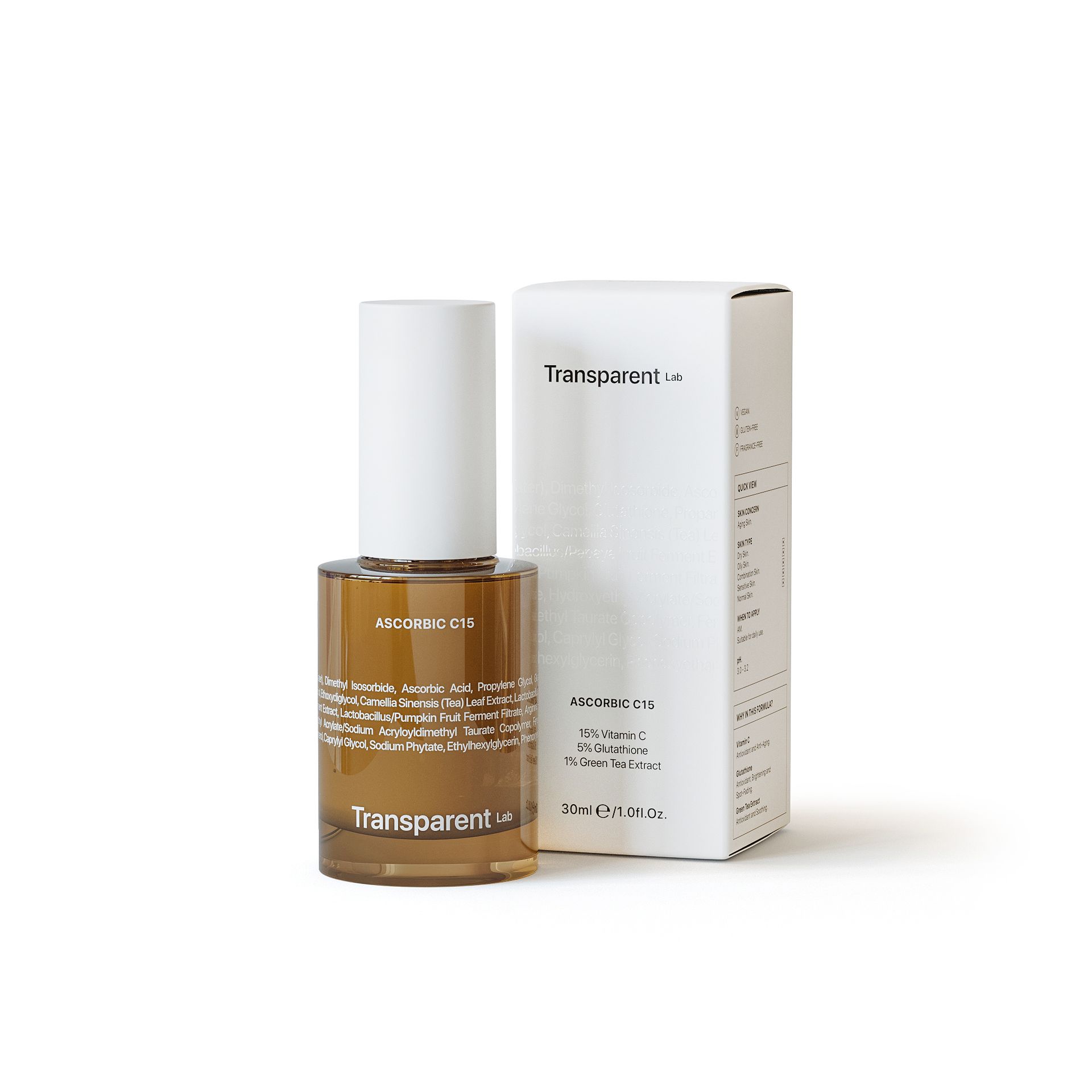 Transparent Lab Ascorbic C15 Rozświetlające Serum Przeciwstarzeniowe 30ml