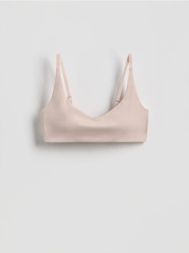 Reserved - Miękki biustonosz - pastelowy róż