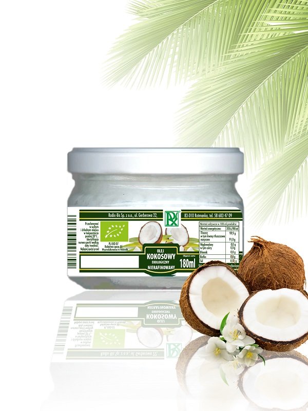 Radix Olej kokosowy nierafinowany 180 ml eko