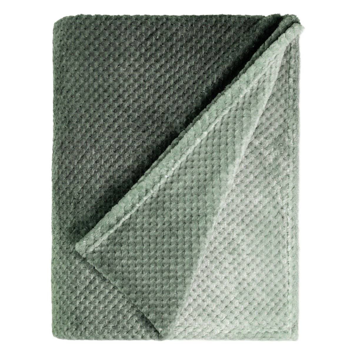 Koc GALEN gruby zielony z efektem ombre 150x200 cm HOMLA