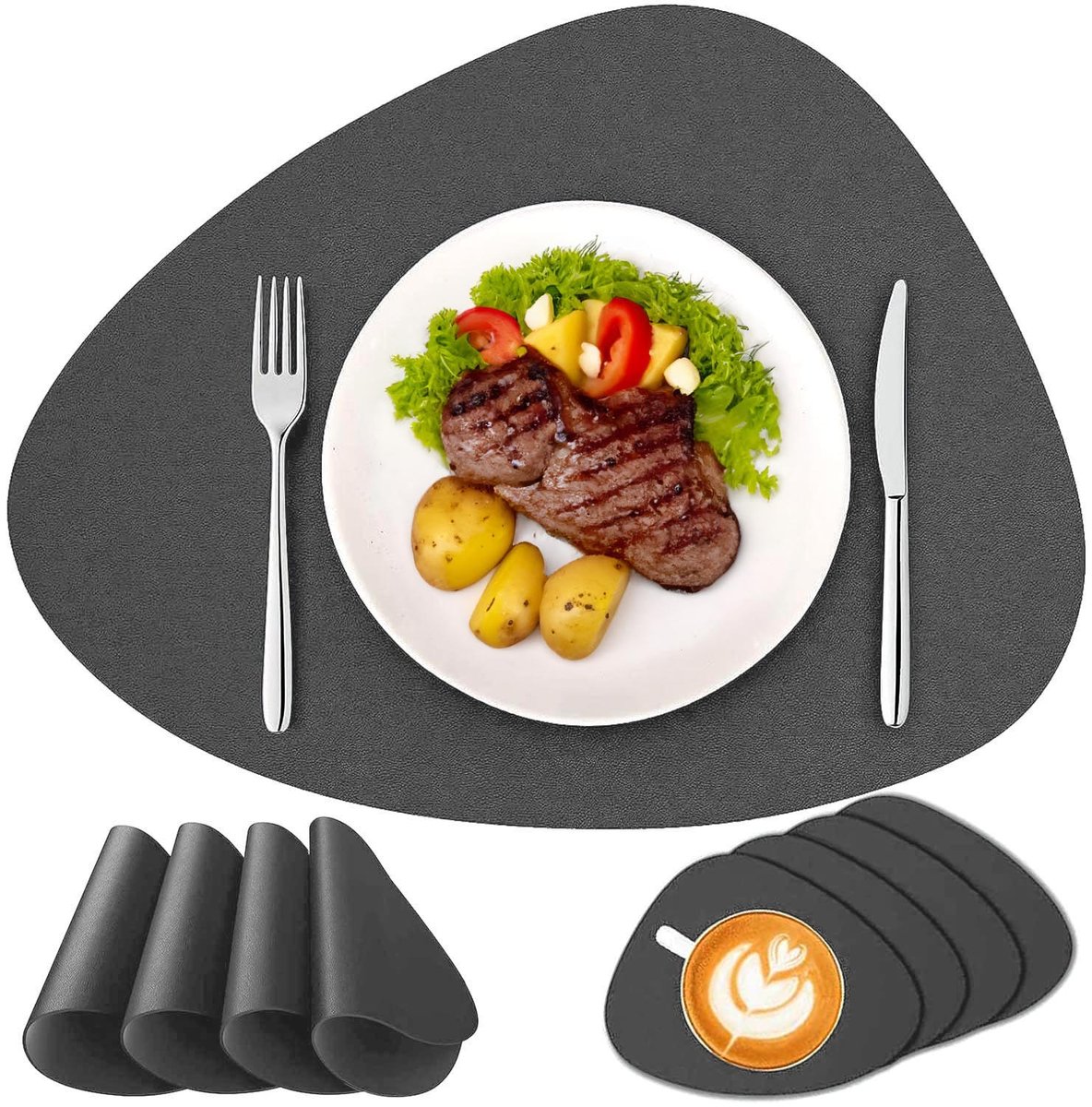 Podkładka Na Stół Ochronna Szara Mata Zestaw Podkładek 8szt Kuchenna Duża