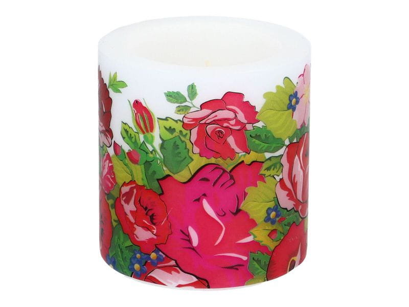 Świeczka folk średnia, podhalański haft kwiaty