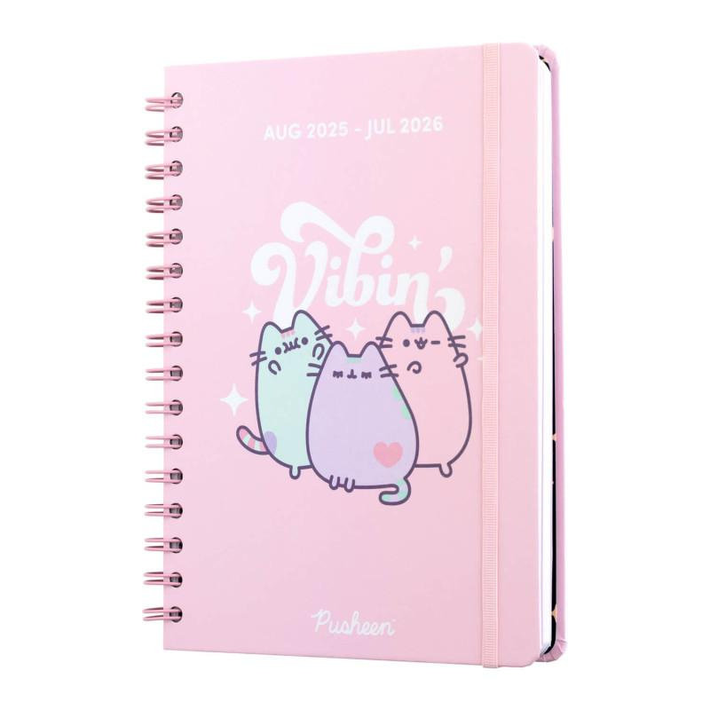 Kalendarz Tygodniowy, Pusheen 2025 2026, Notatnik A5, dla Dzieci, Kot