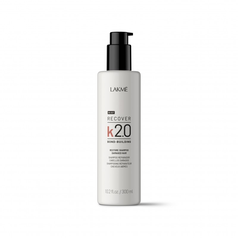 Lakme K2.0 Recover Shampoo, szampon głęboko nawilżający i odbudowujący zniszczony włosy, 300ml