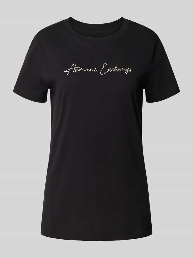 T-shirt z wyhaftowanym logo