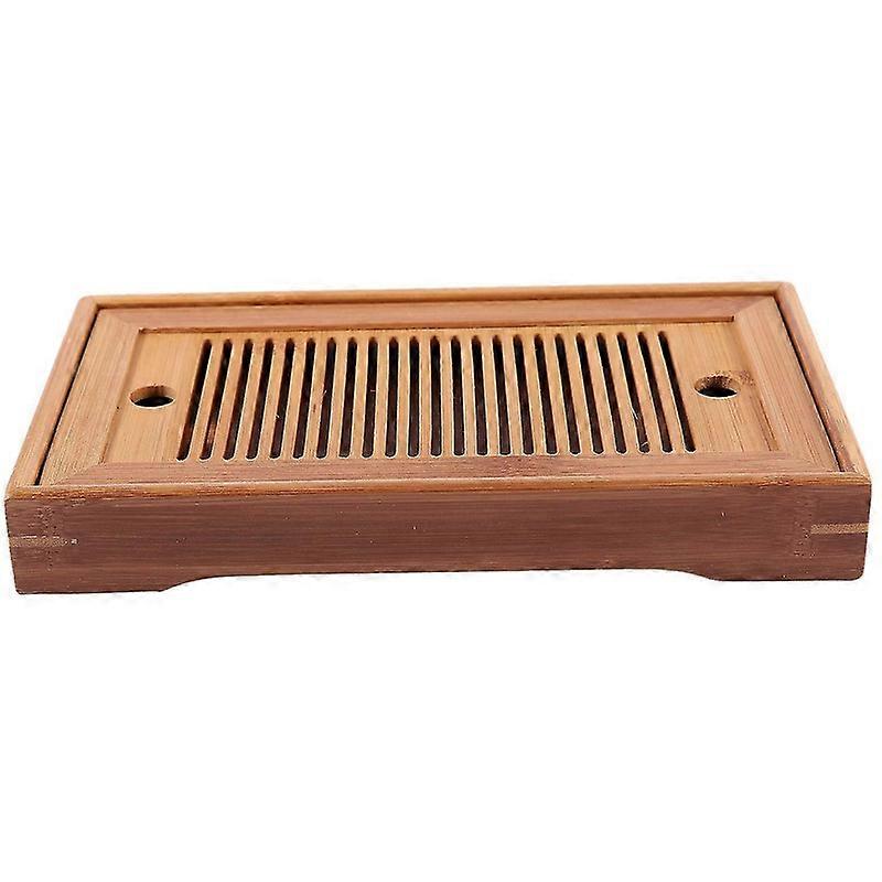 Bambusowe tace na herbatę Akcesoria do herbaty Taca na herbatę Stół ze stojakiem ociekowym 25X14X3,5 cm Chińska herbata do serwowania Tra kolor drewna