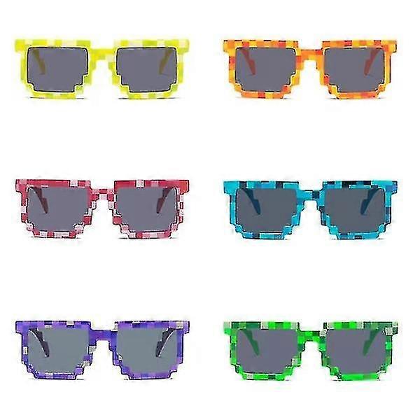 6 sztuk Minecraft Mozaika Okulary przeciwsłoneczne Ochrona UV dla dzieci na zewnątrz