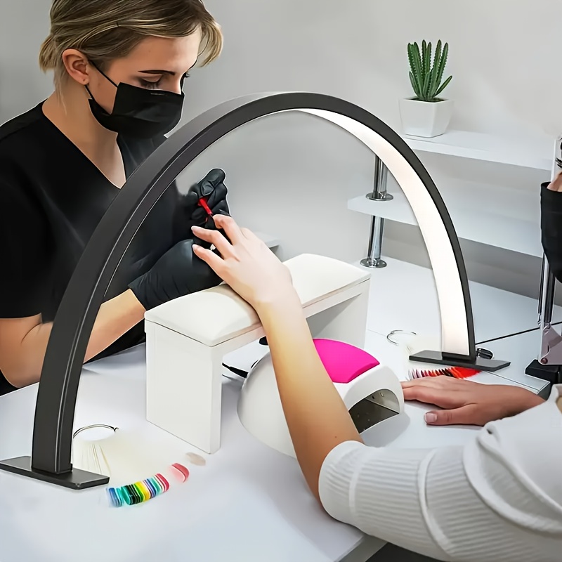 TEMU 1 szt. USB-podłączana półokrągła lampa LED do paznokci - 0,5 W, aluminiowa konstrukcja, biały nowoczesny design, odpowiednia do manicure i