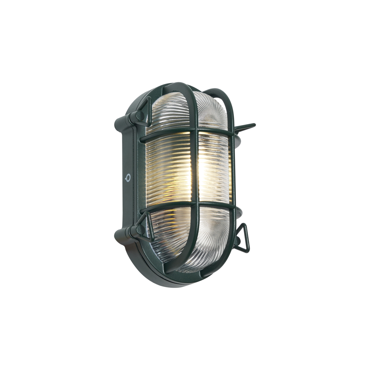 QAZQA Zewnętrzna lampa ścienna i sufitowa ciemnozielona owalna IP44 - Noutica