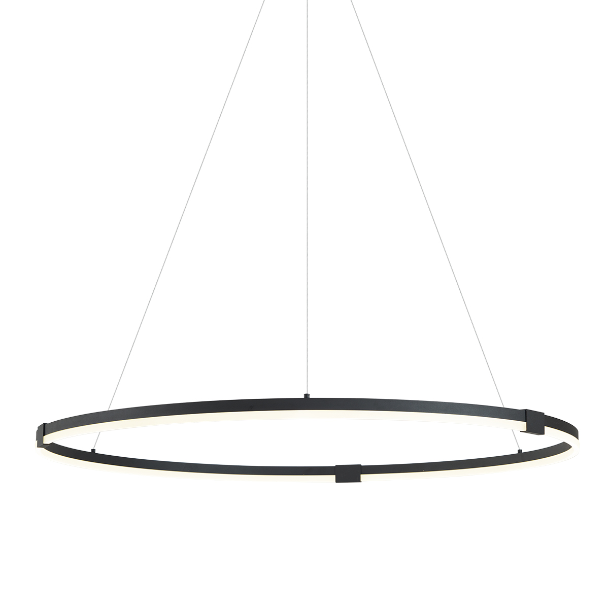QAZQA Professional Designerska lampa wisząca czarna 120 cm z LED z 3-stopniową regulacją ściemniania - Anello