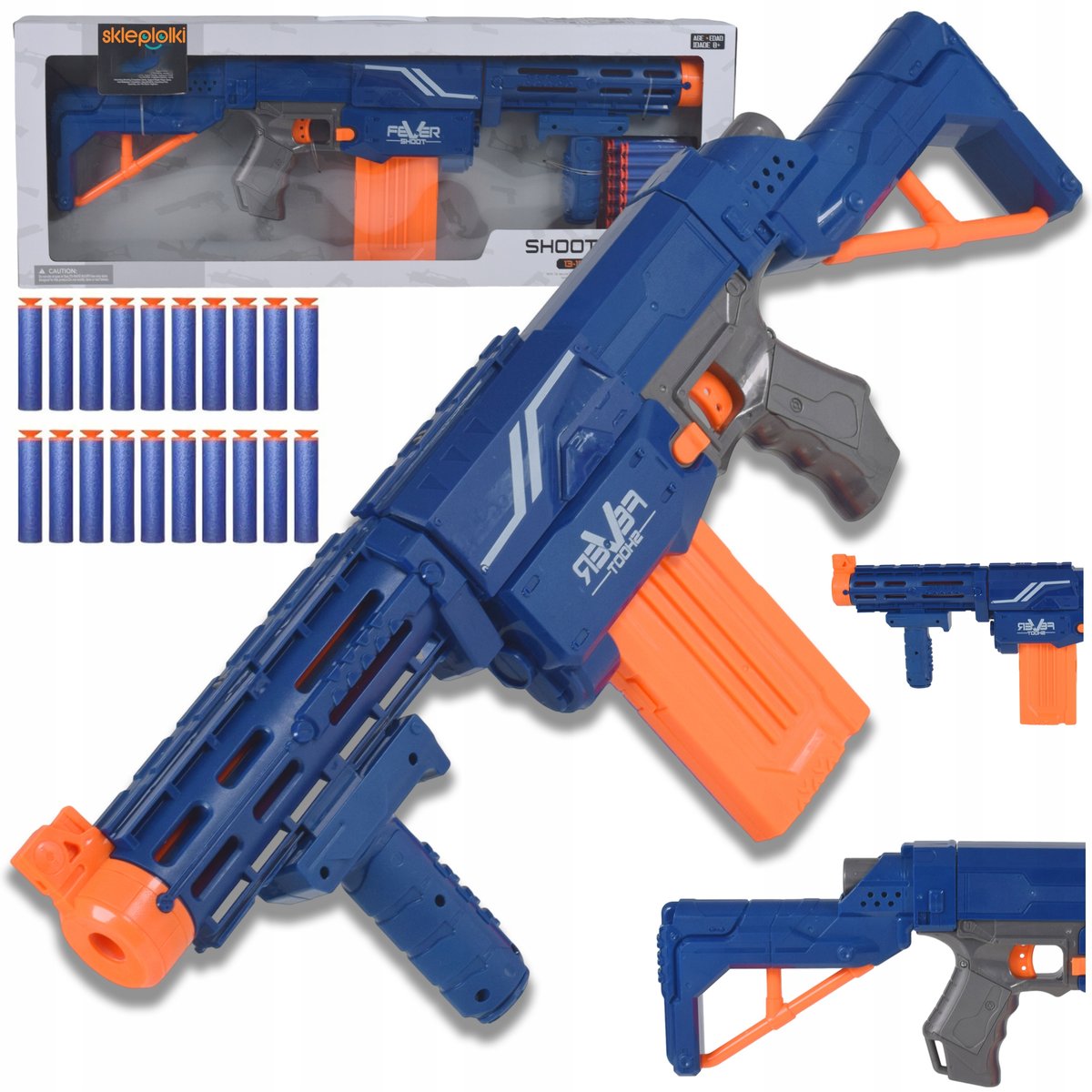 BEZPIECZNA DUŻA AUTOMATYCZNA WYRZUTNIA NA MIĘKKIE STRZAŁKI KARABIN ZABAWKA