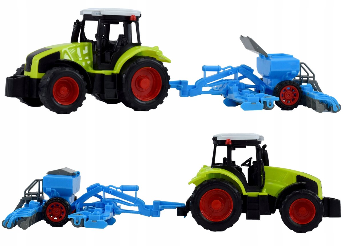 TRAKTOR CIĄGNIK ROLNICZY MASZYNA DO KUKURYDZY PRZYCZEPA WÓZ ZESTAW FARMER