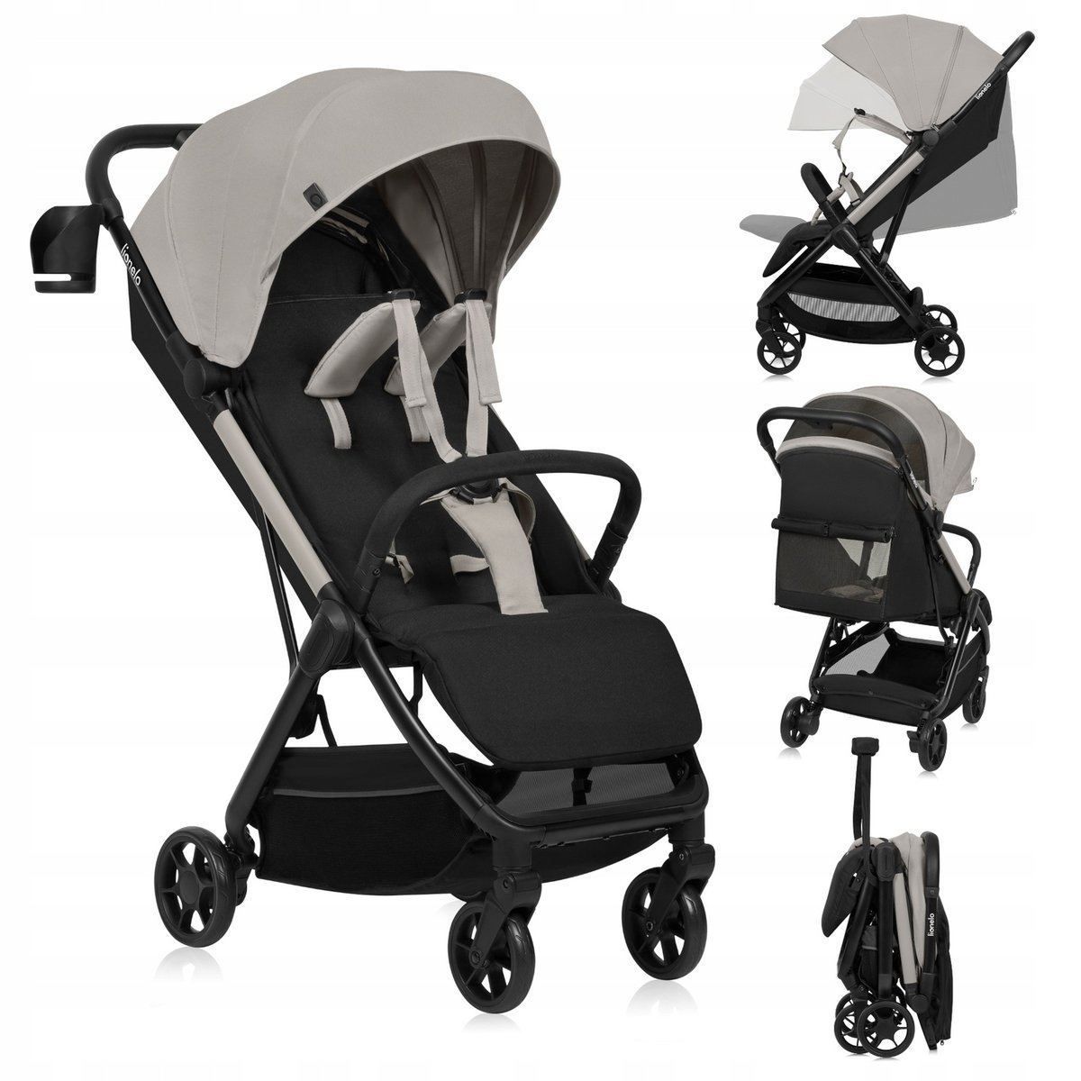 Wózek spacerowy składany KOMPAKTOWY lekki + dodatki Lionelo JULIE AIR