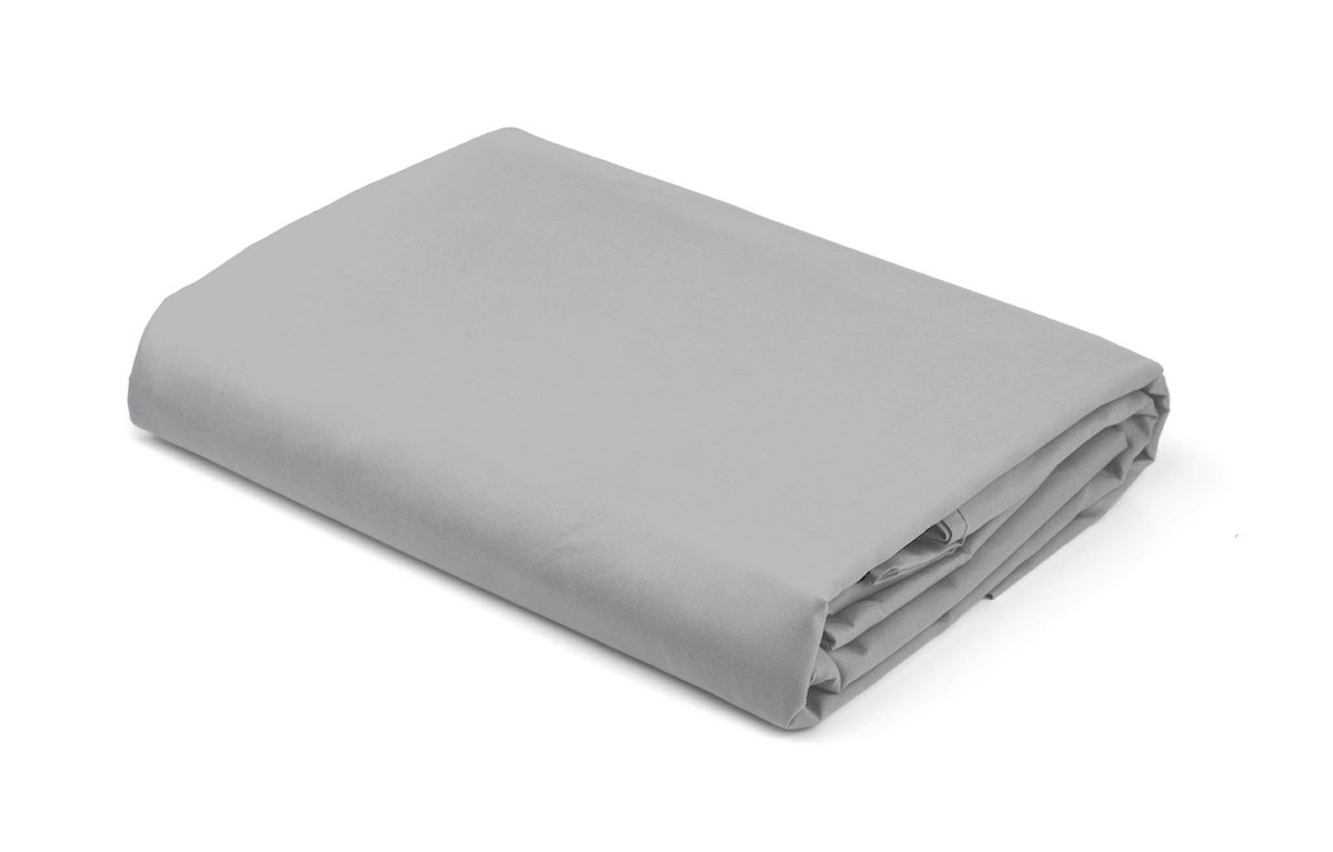Prześcieradło satynowe z gumką 90x200 szare jasne jednobarwne Pure