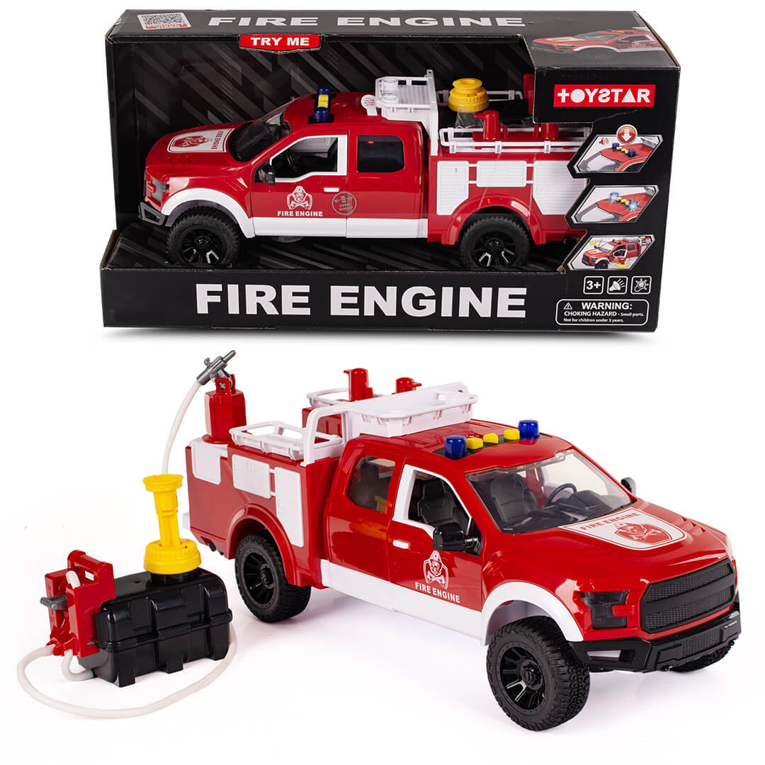 Samochód strażacki Pick-up z pojemnikiem i pompką na wodę światła LED