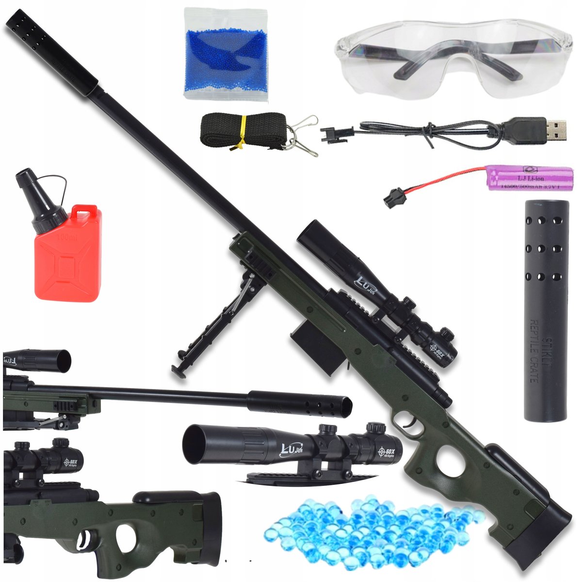 WIELKI KARABIN IMPONUJĄCY DESIGN AUTOMAT 2W1 REALISTYCZNY CELNY ZESTAW