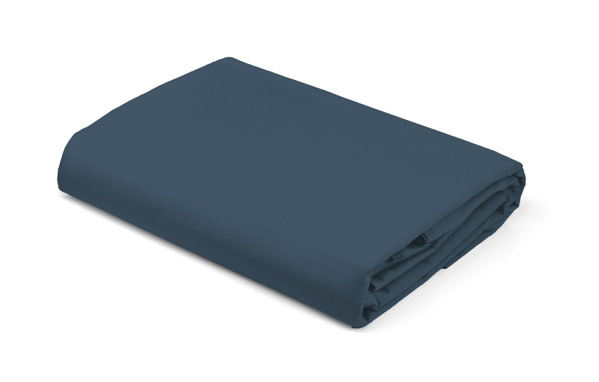 Prześcieradło satynowe z gumką 120x200 denim granatowe jednobarwne Pure