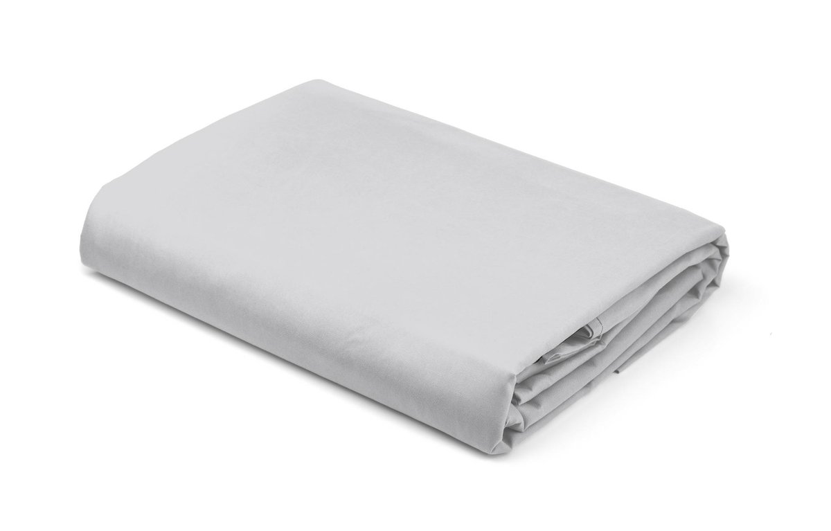 Prześcieradło satynowe z gumką 90x200 srebrne jednobarwne Pure