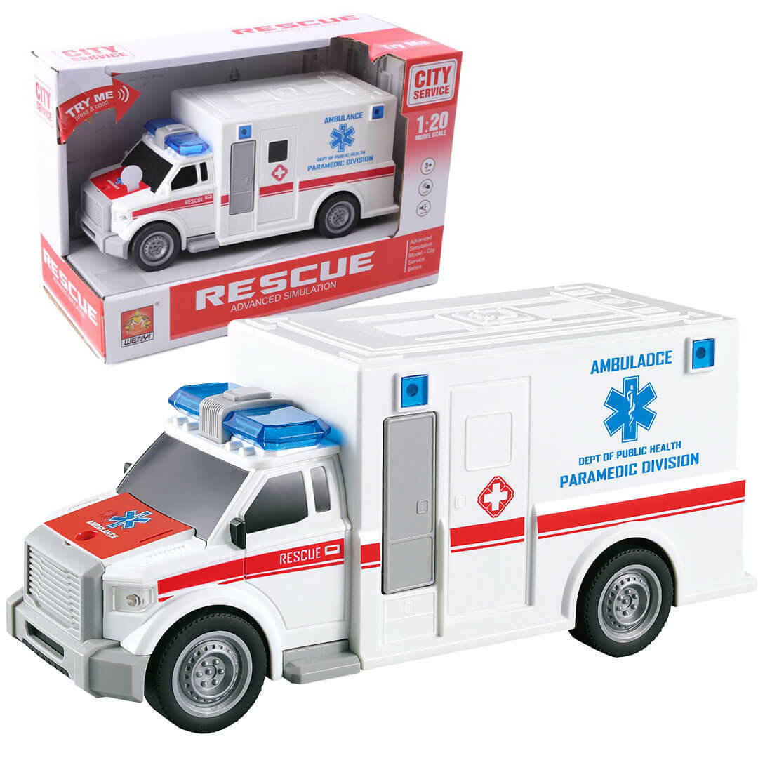 AUTO KARETKA AMBULANS POGOTOWIE RATUNKOWE ŚWIATŁA DŹWIĘKI