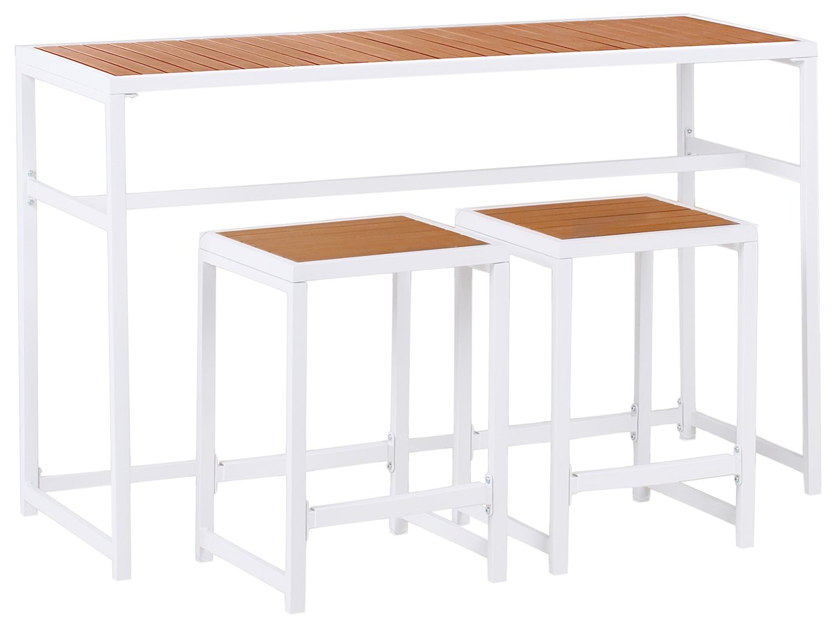 Zestaw barowy ogrodowy dla 2 osób AVETRANA Metal Brązowy/ biały