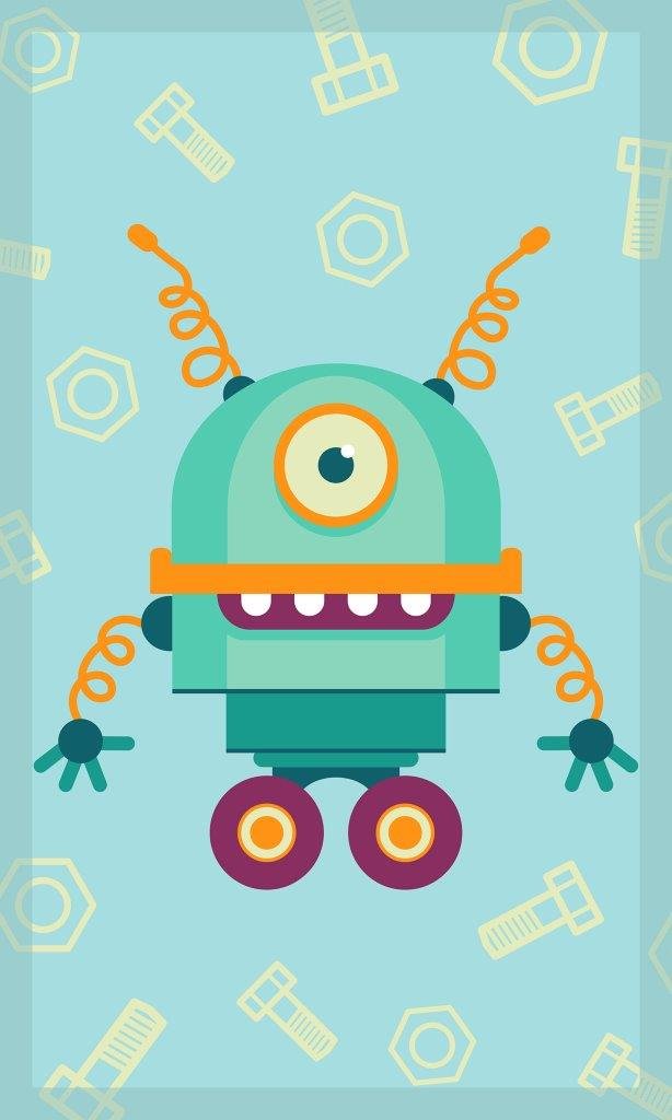 Ręczniczek do przedszkola 30x50 Kids niebieski robot bawełniany 350g/m2