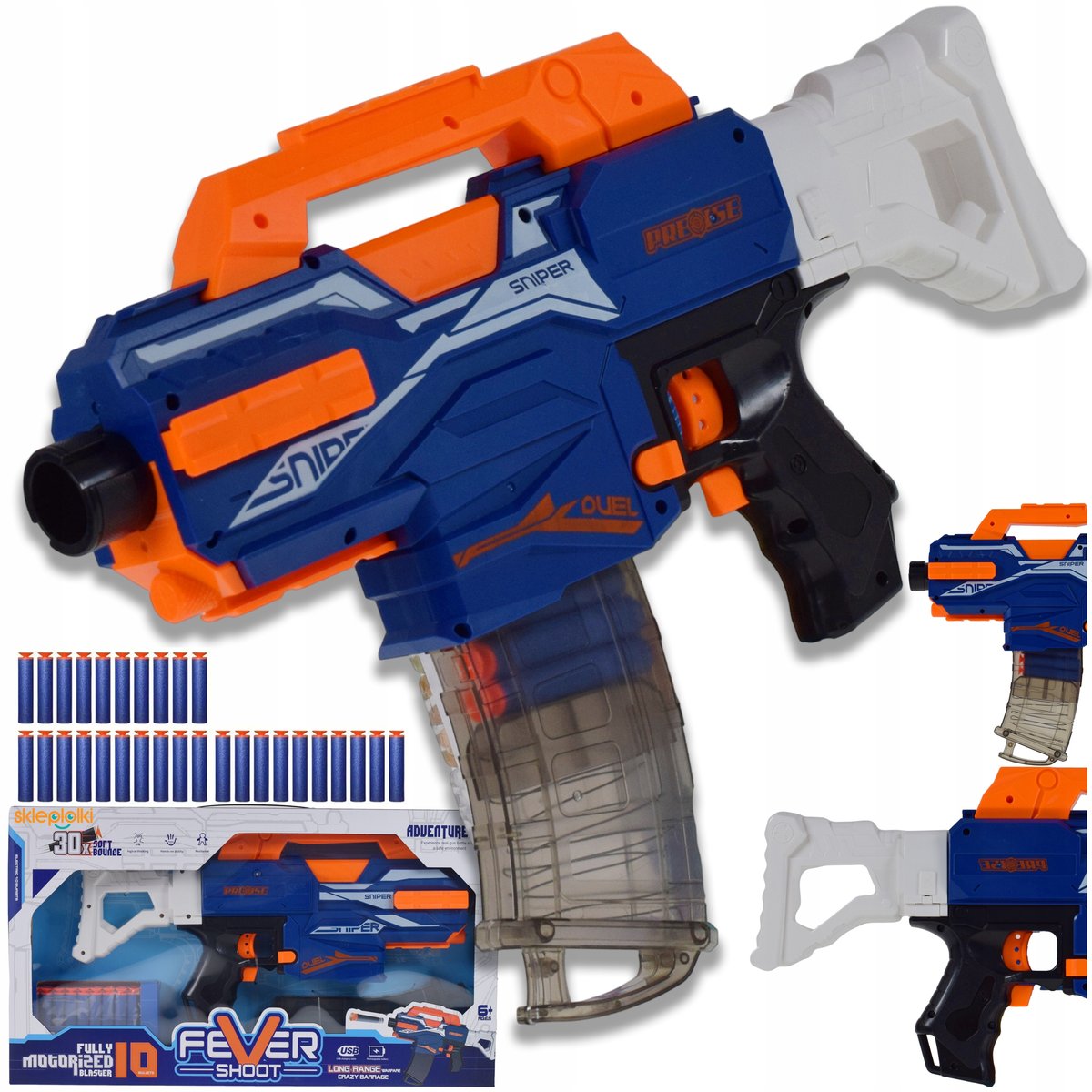 BEZPIECZNA WYRZUTNIA AUTOMATYCZNA KARABIN NA MIĘKKIE STRZAŁKIPIANKI ZABAWKA