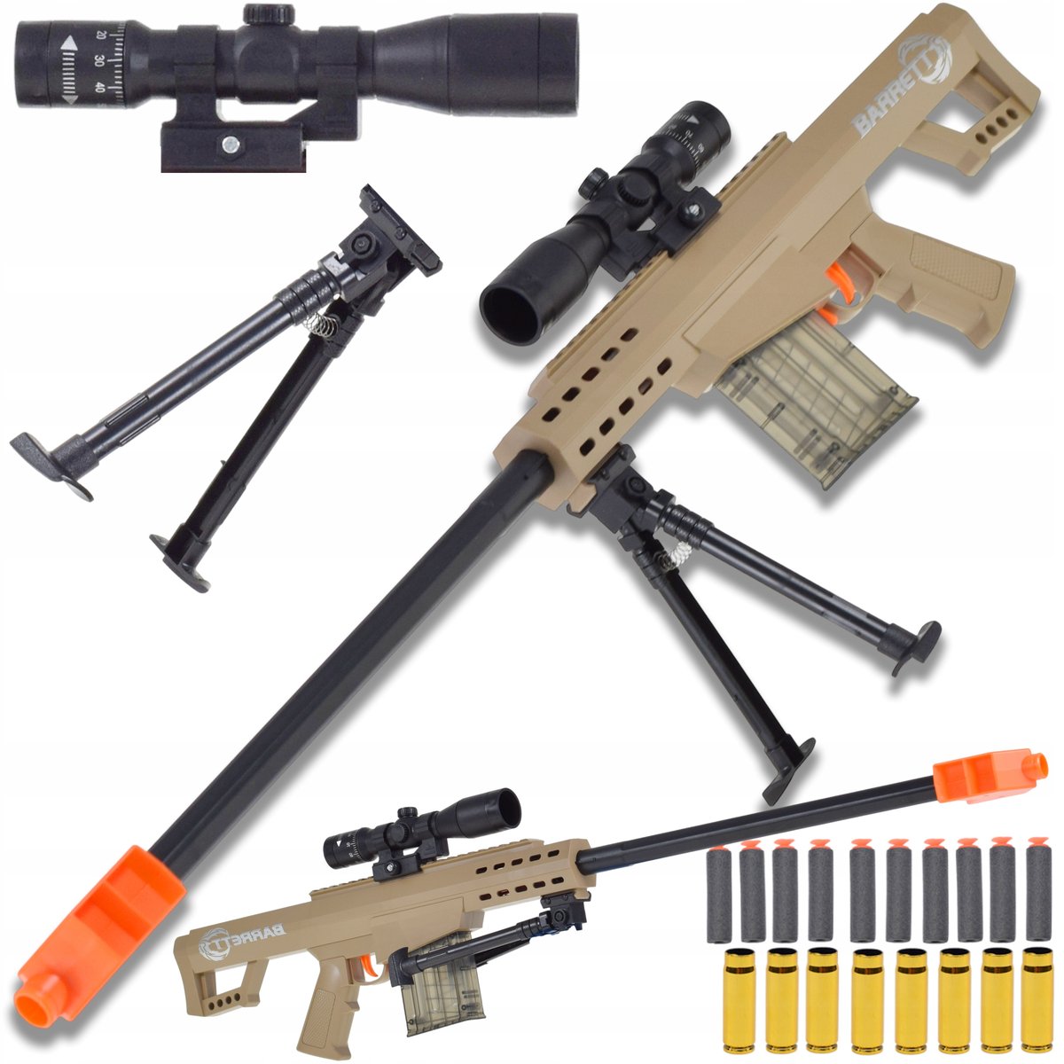 DUŻY KARABIN NA STRZAŁKI PIANKOWE EVA SNAJPERKA ZABAWKA DLA DZIECI ZESTAW