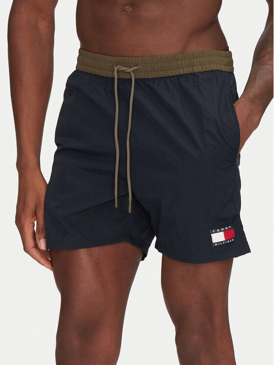 Tommy Hilfiger Szorty kąpielowe UM0UM03455 Granatowy Slim Fit