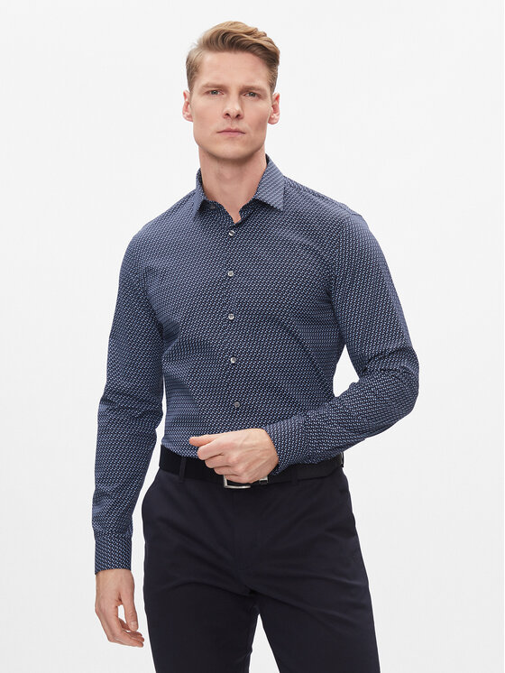 Calvin Klein Koszula K10K112311 Granatowy Slim Fit