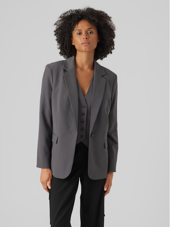 Vero Moda Marynarka 10282655 Szary Loose Fit