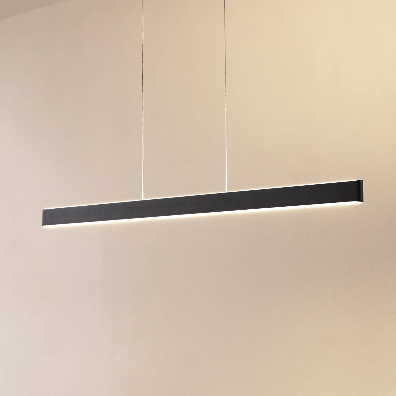Inteligentna lampa wisząca Mylosh Lucande, możliwość ściemniania, czarny, salon / jadalnia, aluminium, nowoczesny