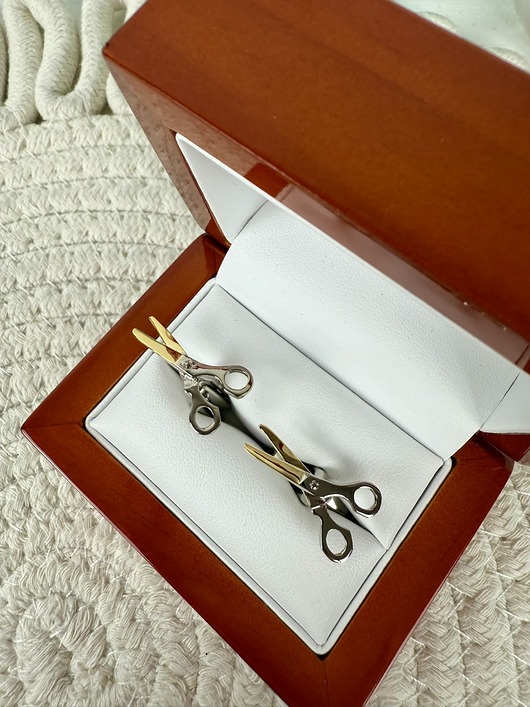 SPINKI DO MANKIETÓW koszuli nożyczki dla fryzjera