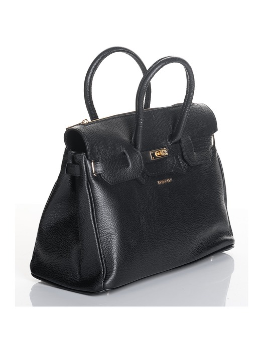 Torba skórzana Shopper - czarna (7117)