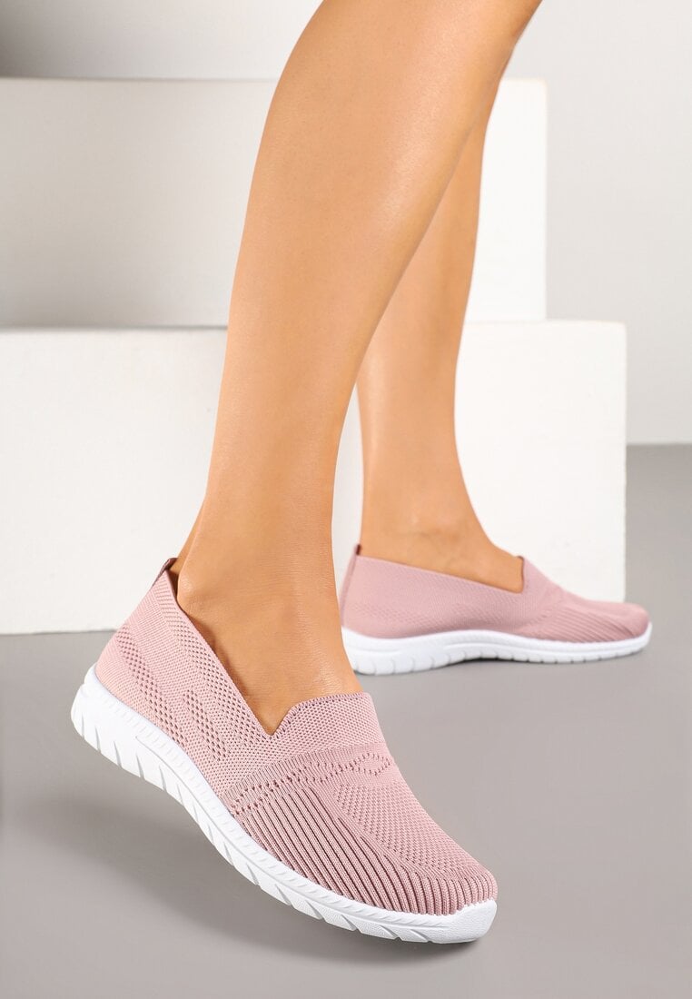 Różowe Wsuwane Tenisówki Mokasyny Venni