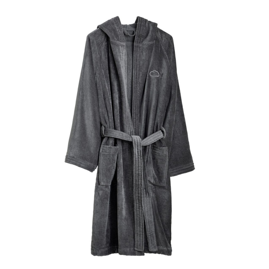 Kleine wolke chill luksusowy szlafrok frotte rozm. l/xl 100% bawełna ciemnoszary 3045901065