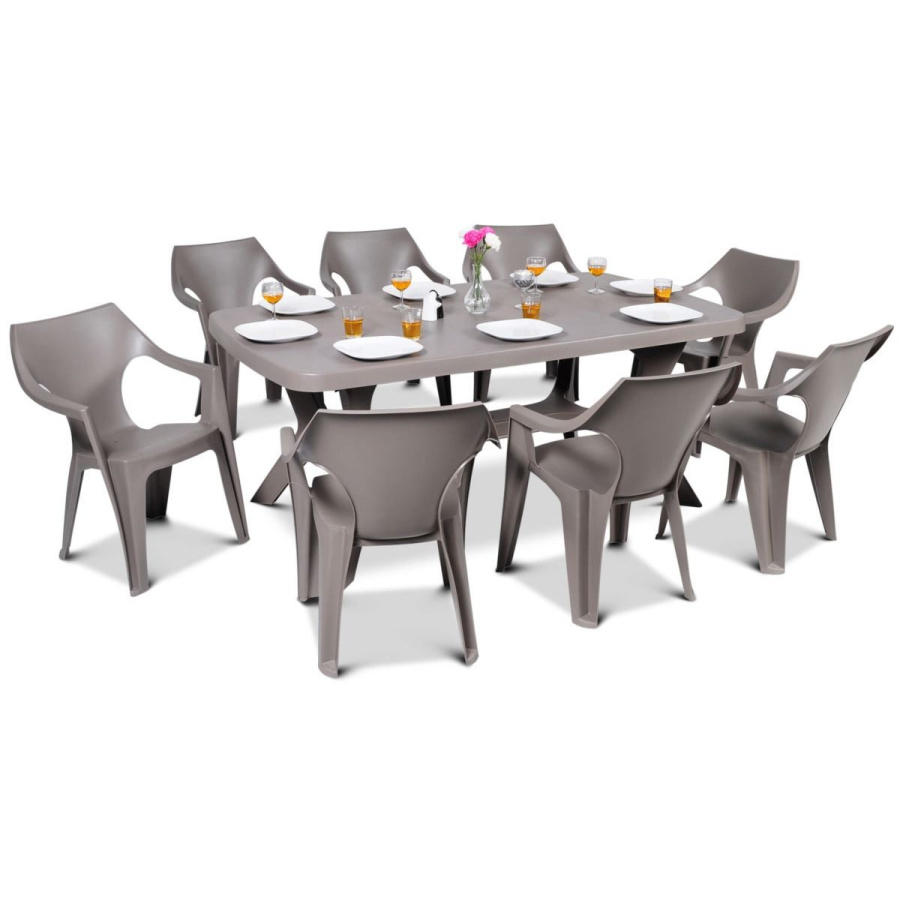 Bazkar Zestaw mebli na taras baltimore 8+1 : kolor - cappuccino BK-004549